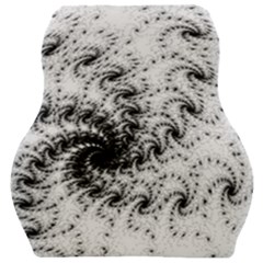 Fractal Black Spiral On White Car Seat Velour Cushion  by Amaryn4rt