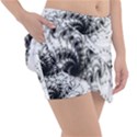 Fractal Black Spiral On White Classic Tennis Skirt View3