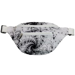 Fractal Black Spiral On White Fanny Pack by Amaryn4rt