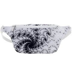 Fractal Black Spiral On White Waist Bag  by Amaryn4rt