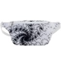 Fractal Black Spiral On White Waist Bag  View1