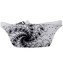 Fractal Black Spiral On White Waist Bag  View2