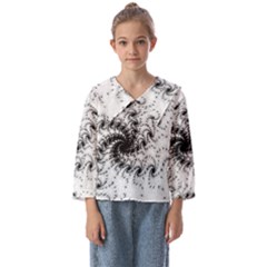 Fractal Black Spiral On White Kids  Sailor Shirt by Amaryn4rt