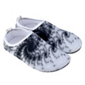 Fractal Black Spiral On White Men s Sock-Style Water Shoes View3