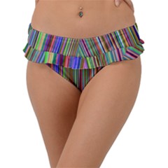 Striped-stripes-abstract-geometric Frill Bikini Bottoms by Amaryn4rt