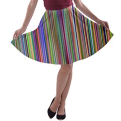 Striped-stripes-abstract-geometric A-line Skater Skirt by Amaryn4rt