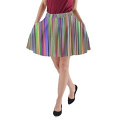 Striped-stripes-abstract-geometric A-line Pocket Skirt by Amaryn4rt