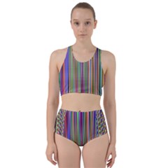 Striped-stripes-abstract-geometric Racer Back Bikini Set by Amaryn4rt