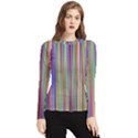 Striped-stripes-abstract-geometric Women s Long Sleeve Rash Guard View1