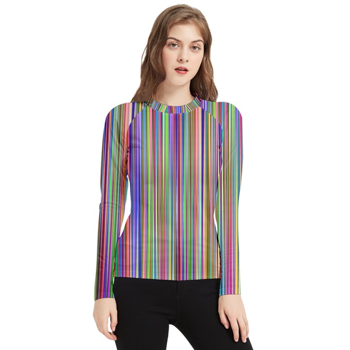 Striped-stripes-abstract-geometric Women s Long Sleeve Rash Guard