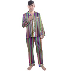 Striped-stripes-abstract-geometric Men s Long Sleeve Satin Pajamas Set