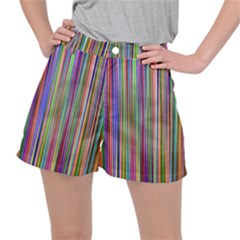 Striped-stripes-abstract-geometric Women s Ripstop Shorts by Amaryn4rt