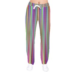 Striped-stripes-abstract-geometric Women Velvet Drawstring Pants by Amaryn4rt