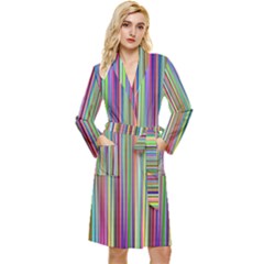 Striped-stripes-abstract-geometric Long Sleeve Velvet Robe by Amaryn4rt