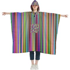 Striped-stripes-abstract-geometric Women s Hooded Rain Ponchos by Amaryn4rt