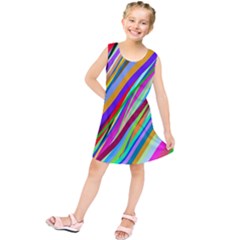 Multi-color Tangled Ribbons Background Wallpaper Kids  Tunic Dress by Amaryn4rt