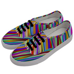 Multi-color Tangled Ribbons Background Wallpaper Men s Classic Low Top Sneakers by Amaryn4rt