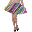 Multi-color Tangled Ribbons Background Wallpaper Velvet Skater Skirt View1