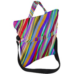 Multi-color Tangled Ribbons Background Wallpaper Fold Over Handle Tote Bag by Amaryn4rt