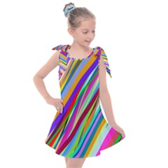 Multi-color Tangled Ribbons Background Wallpaper Kids  Tie Up Tunic Dress by Amaryn4rt