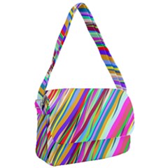 Multi-color Tangled Ribbons Background Wallpaper Courier Bag by Amaryn4rt