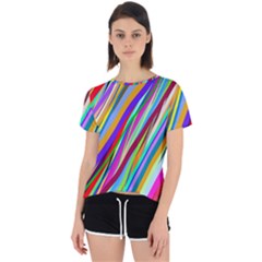 Multi-color Tangled Ribbons Background Wallpaper Open Back Sport T-shirt by Amaryn4rt