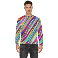 Multi-color Tangled Ribbons Background Wallpaper Men s Fleece Sweatshirt by Amaryn4rt