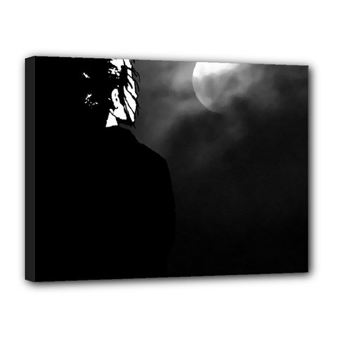 Moonlit Meditation: Black And White Illustration Canvas 16  X 12  (stretched) by dflcprintsclothing