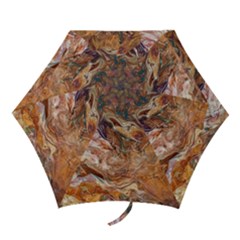 Brown Bronze Blend Mini Folding Umbrellas by kaleidomarblingart