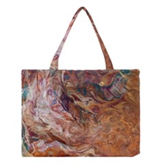 Brown Bronze Blend Medium Tote Bag by kaleidomarblingart