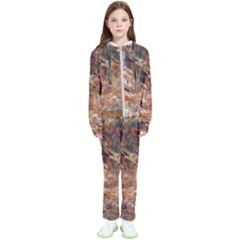 Brown Bronze Blend Kids  Tracksuit by kaleidomarblingart