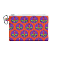 Christmas Candles Seamless Pattern Canvas Cosmetic Bag (medium) by Amaryn4rt