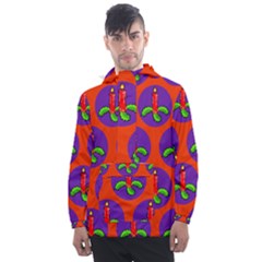 Christmas Candles Seamless Pattern Men s Front Pocket Pullover Windbreaker by Amaryn4rt