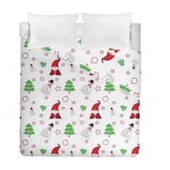 Santa Claus Snowman Christmas Xmas Duvet Cover Double Side (full/ Double Size) by Amaryn4rt