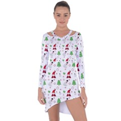 Santa Claus Snowman Christmas Xmas Asymmetric Cut-out Shift Dress by Amaryn4rt