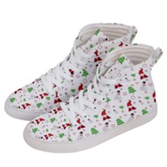 Santa Claus Snowman Christmas Xmas Women s Hi-top Skate Sneakers by Amaryn4rt