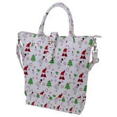 Santa Claus Snowman Christmas Xmas Buckle Top Tote Bag by Amaryn4rt