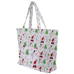 Santa Claus Snowman Christmas Xmas Zip Up Canvas Bag by Amaryn4rt