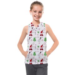 Santa Claus Snowman Christmas Xmas Kids  Sleeveless Hoodie by Amaryn4rt