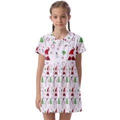 Santa Claus Snowman Christmas Xmas Kids  Asymmetric Collar Dress by Amaryn4rt