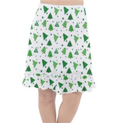 Christmas Trees Pattern Design Pattern Fishtail Chiffon Skirt by Amaryn4rt