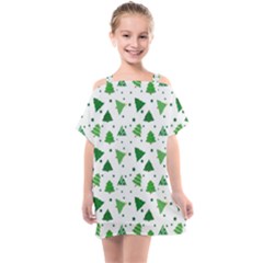 Christmas Trees Pattern Design Pattern Kids  One Piece Chiffon Dress