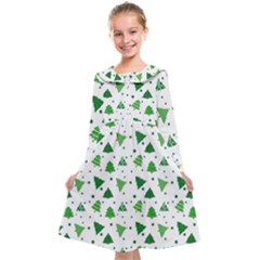 Christmas Trees Pattern Design Pattern Kids  Midi Sailor Dress by Amaryn4rt