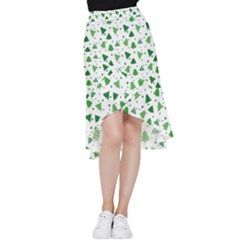 Christmas Trees Pattern Design Pattern Frill Hi Low Chiffon Skirt by Amaryn4rt