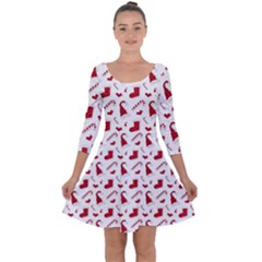 Christmas Template Advent Cap Quarter Sleeve Skater Dress by Amaryn4rt