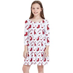 Christmas Template Advent Cap Kids  Quarter Sleeve Skater Dress by Amaryn4rt