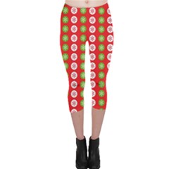 Festive Pattern Christmas Holiday Capri Leggings  by Amaryn4rt