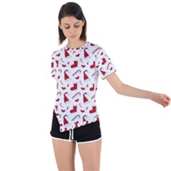 Christmas Template Advent Cap Asymmetrical Short Sleeve Sports T-shirt by Amaryn4rt