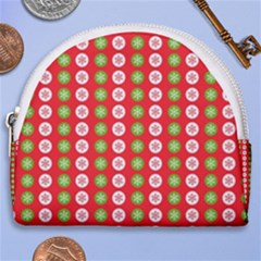 Festive Pattern Christmas Holiday Horseshoe Style Canvas Pouch by Amaryn4rt