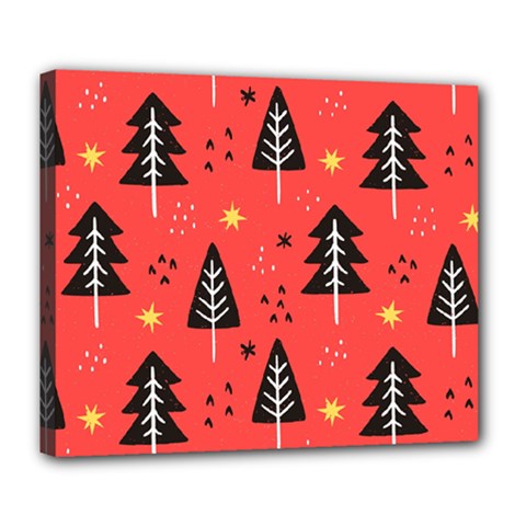 Christmas Christmas Tree Pattern Deluxe Canvas 24  X 20  (stretched) by Amaryn4rt